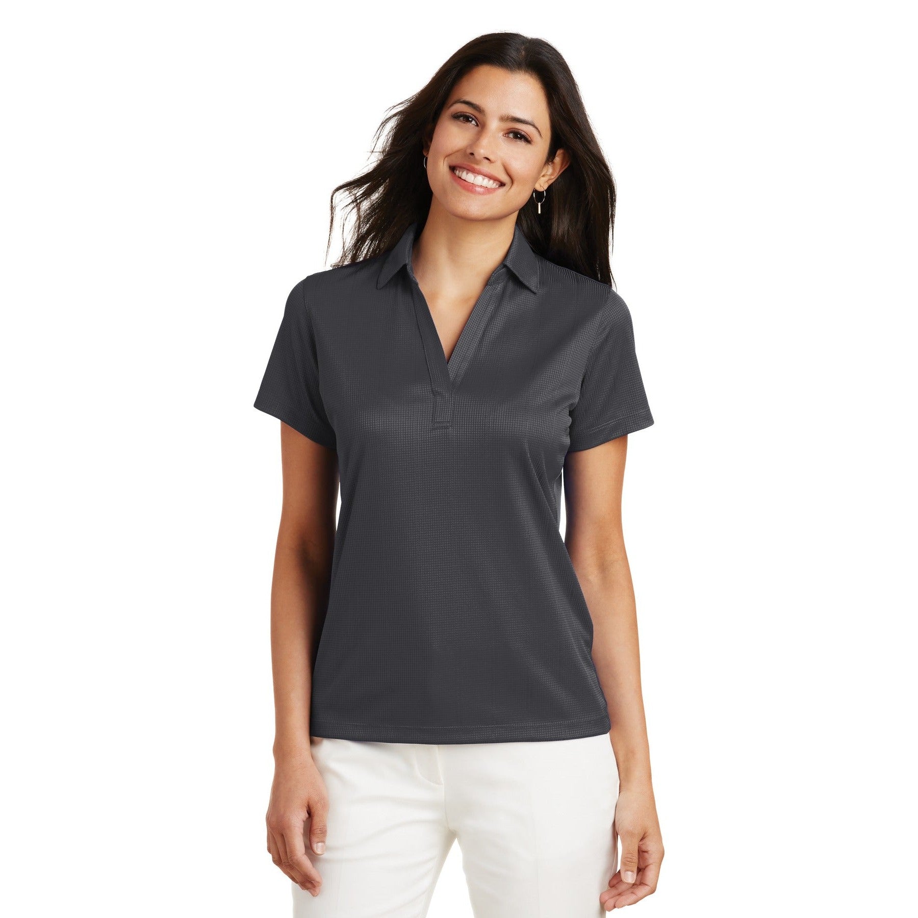 Port Authority-Port Authority® Women's Performance Fine Jacquard Polo. L528-MedTech-4